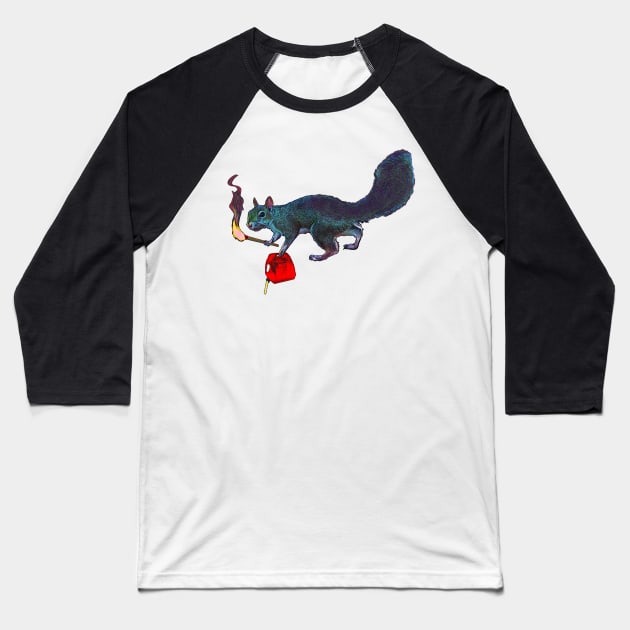 Bad Intention Squirrel Baseball T-Shirt by LastViewGallery